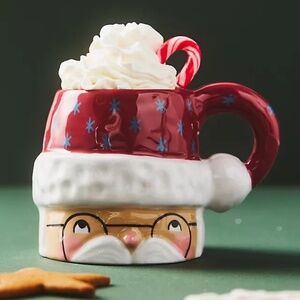 Anthropologie Isabela Dos Santos NWT Cozy with Mr. Santa Stoneware Mug